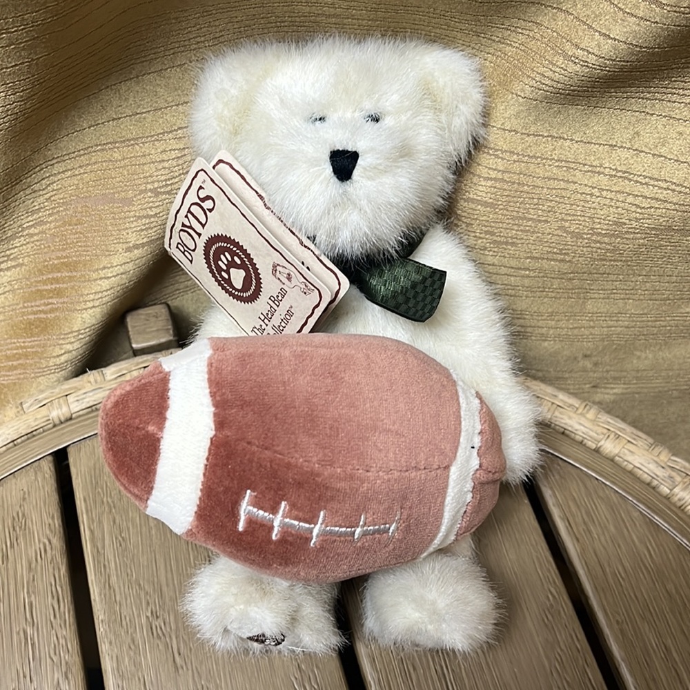 Johnny B Touchdown Retired Boyds Bear Plush Football Collectible